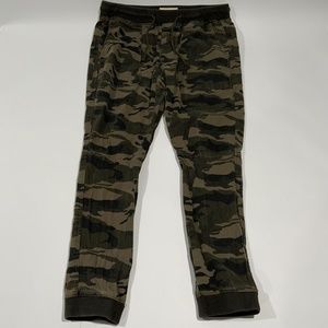 Men’s Abercrombie & Fitch Sz XL Camo Jogger Canvas Pants Military Army Green
